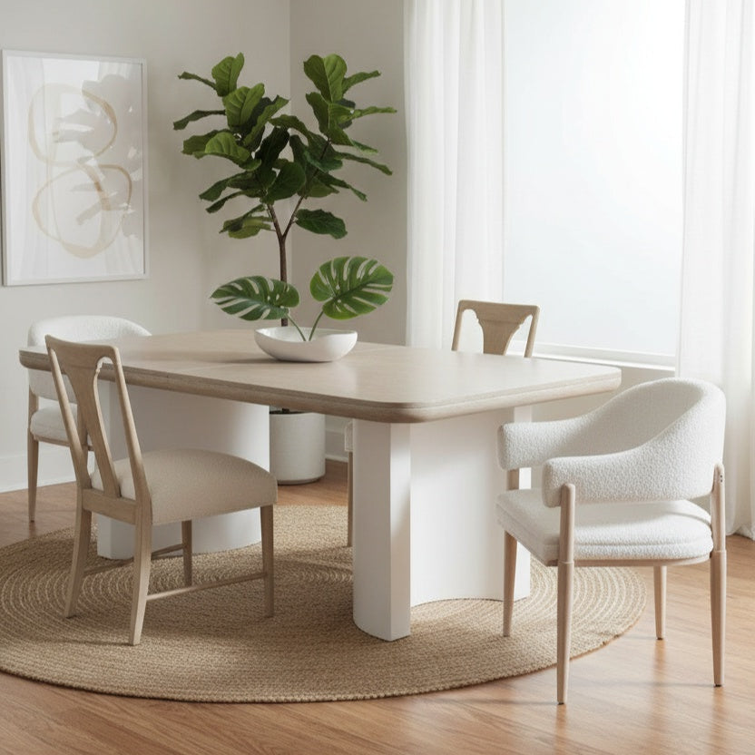 Bodhi 84-104 Extending Dining Table with MIXED Chairs 5PC
