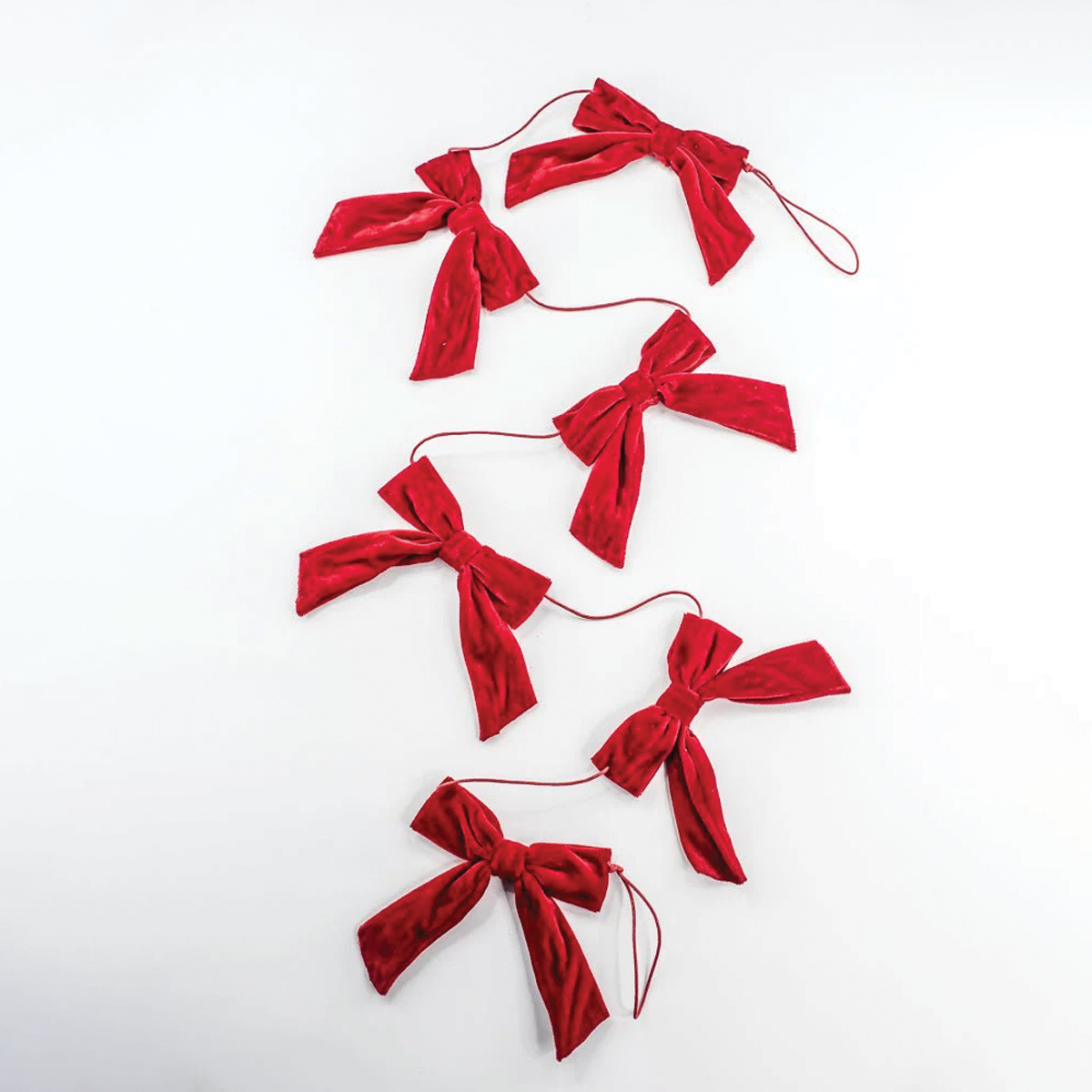 5ft. Red Velvet Bow Garland Branches Designs