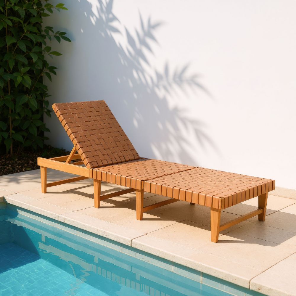 Breath Rattan Weave Outdoor Chaise Lounge