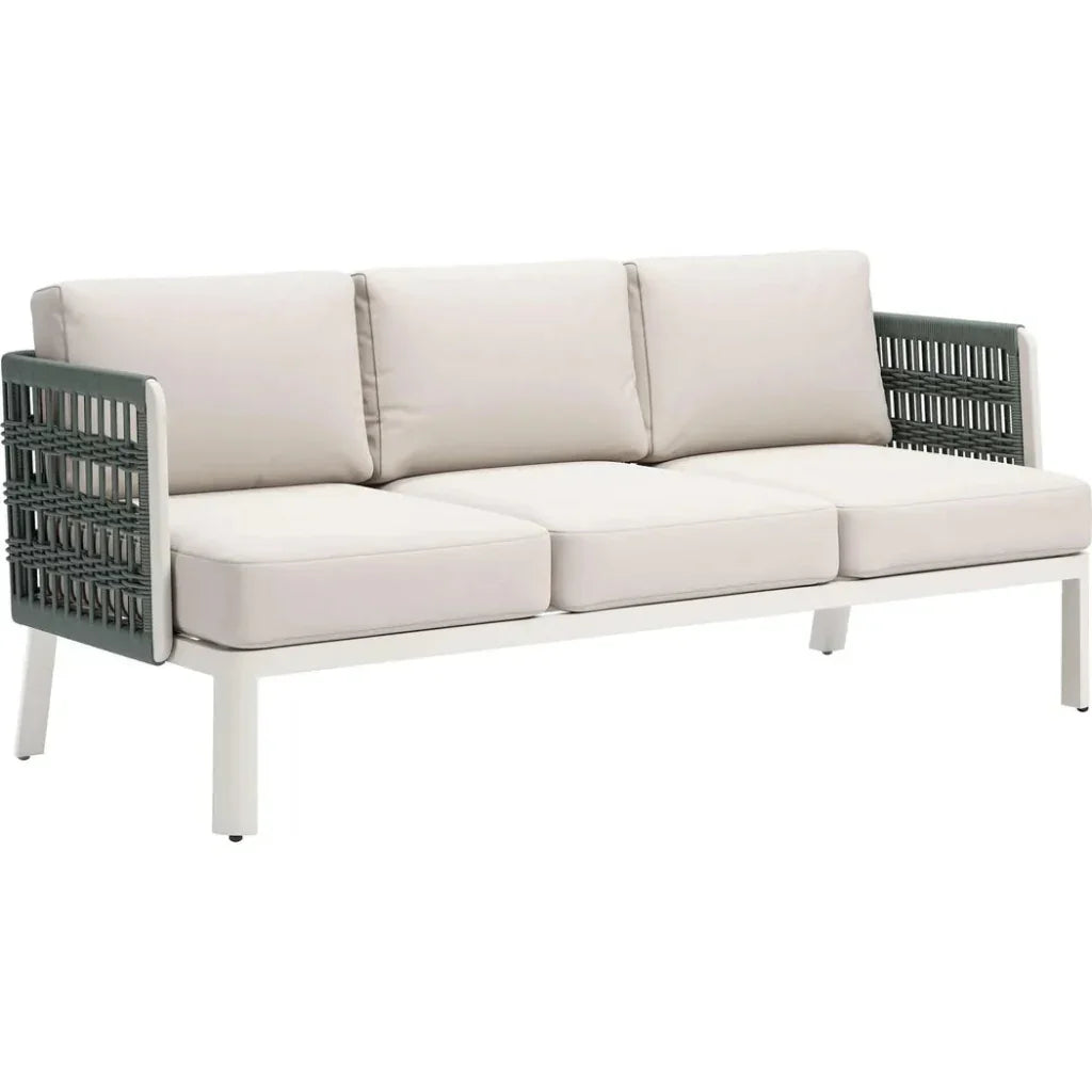 Bridgehampton White Sofa Washable Cushion LOOMLAN