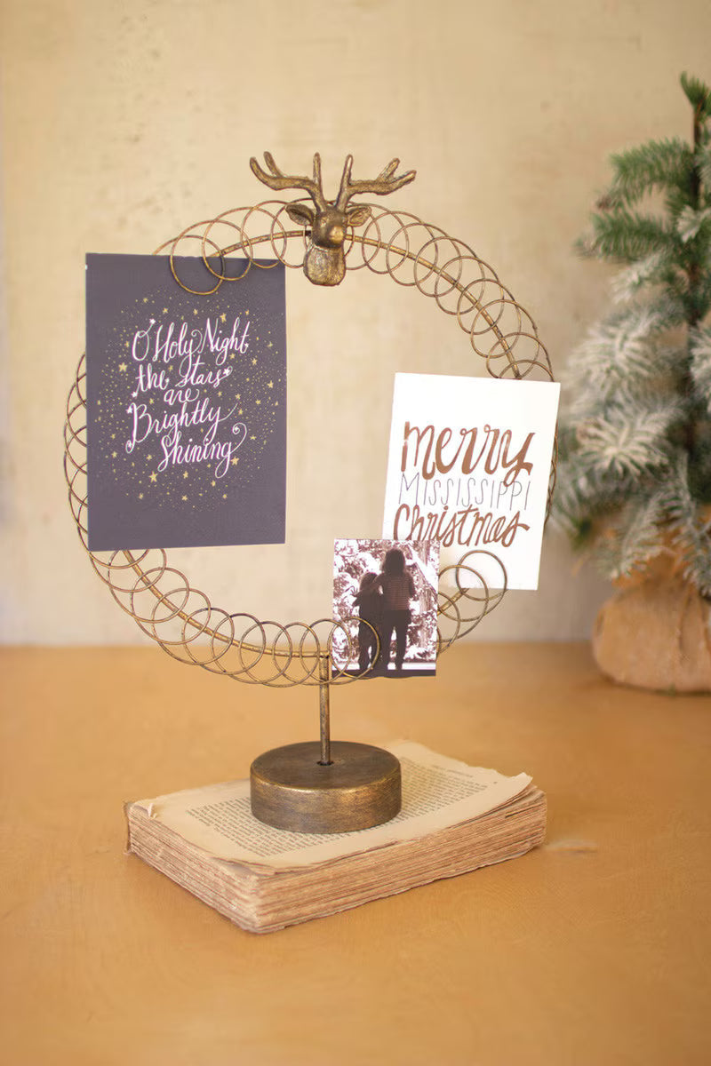 Round Wire Christmas Card Holder on Stand Thenestedfig