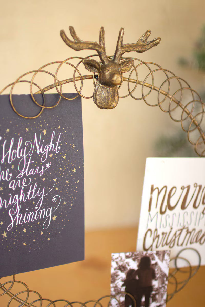Round Wire Christmas Card Holder on Stand Thenestedfig