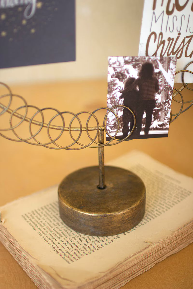 Round Wire Christmas Card Holder on Stand Thenestedfig