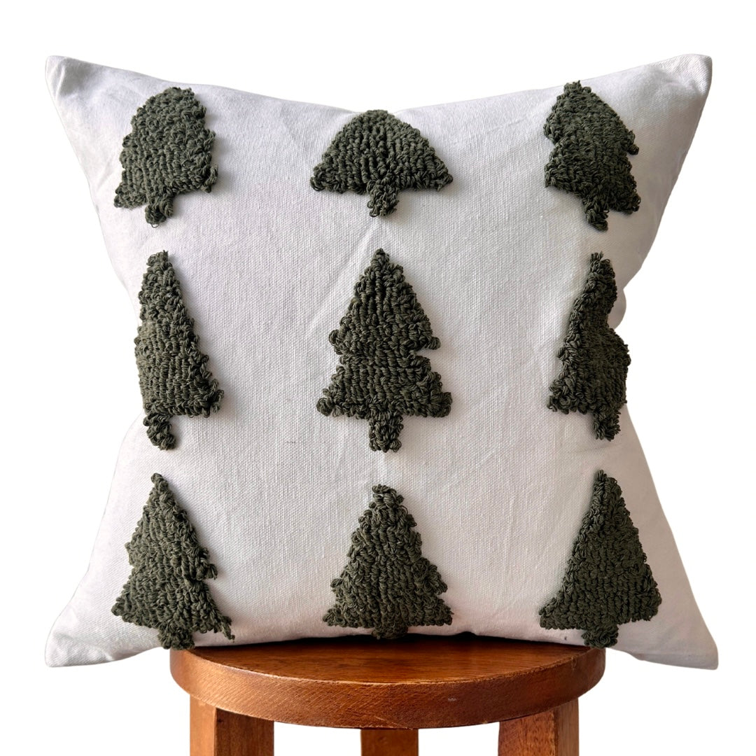 Tufted Christmas Tree Pillow Cover Busa Designs