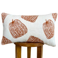White pumpkin lumbar pillow cover Busa Designs