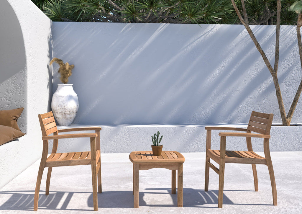 Intan Teak Side Table & 2 Ninia Chairs LifestyleGarden US