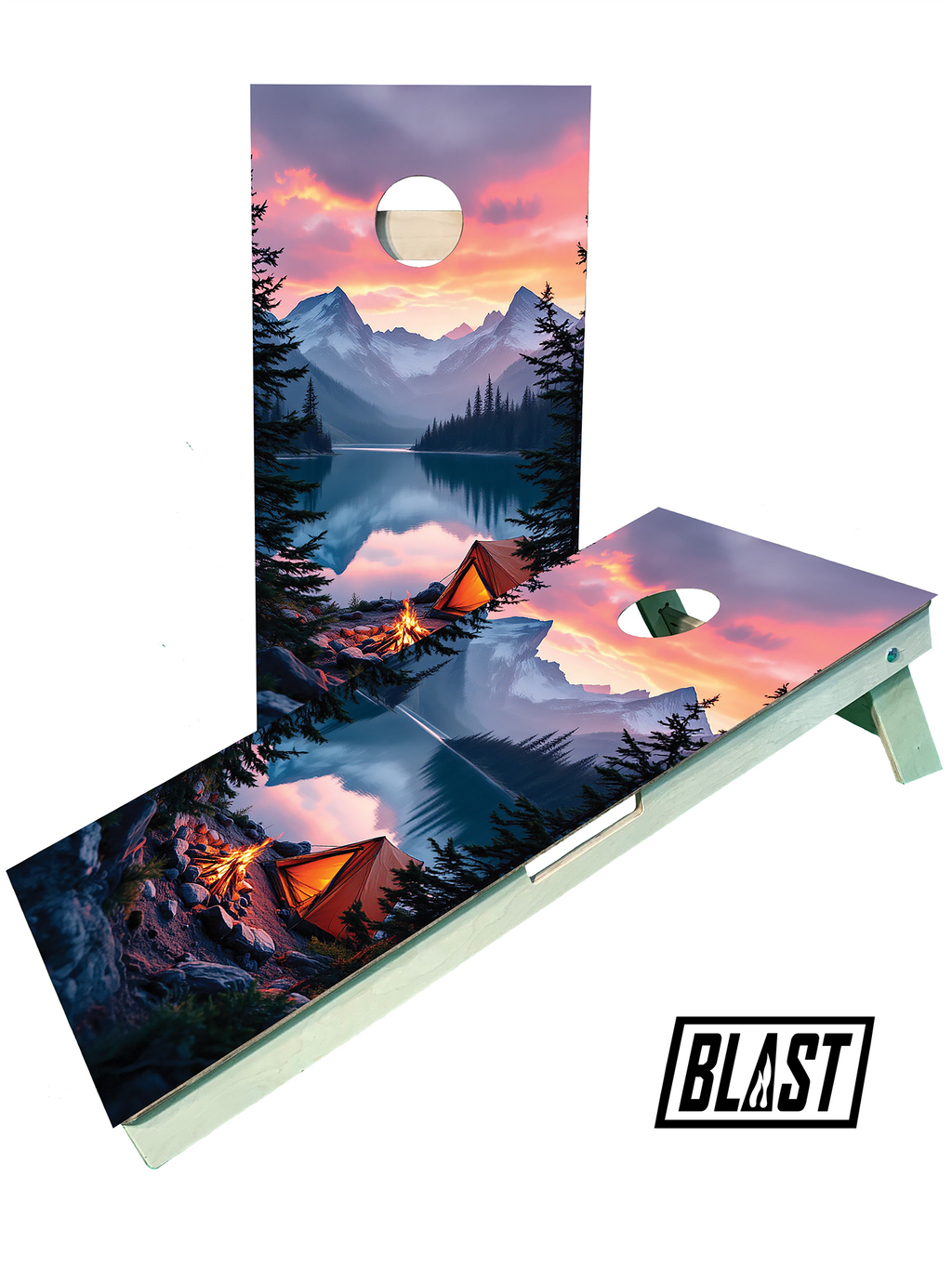 Camp with a View Cornhole Boards blastcornhole