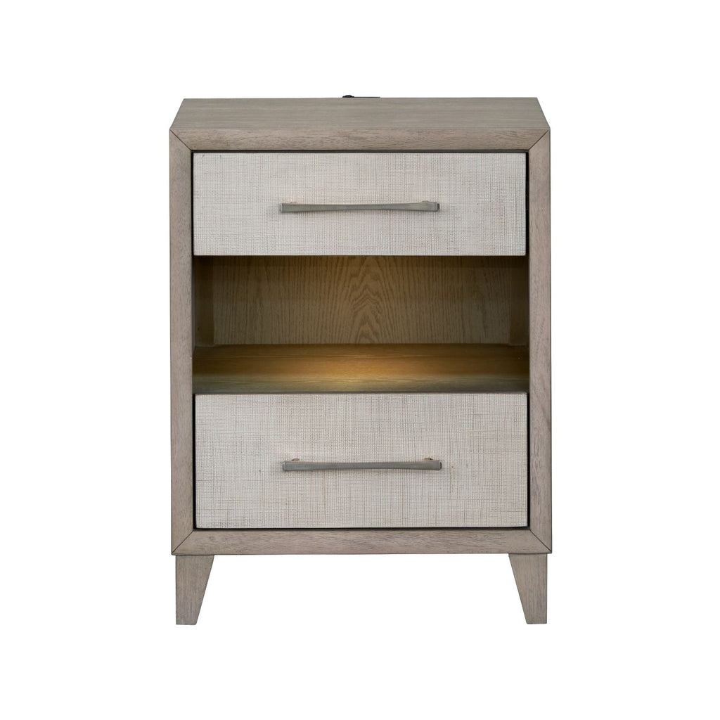 Cape Two Drawers Wood Nightstand LOOMLAN