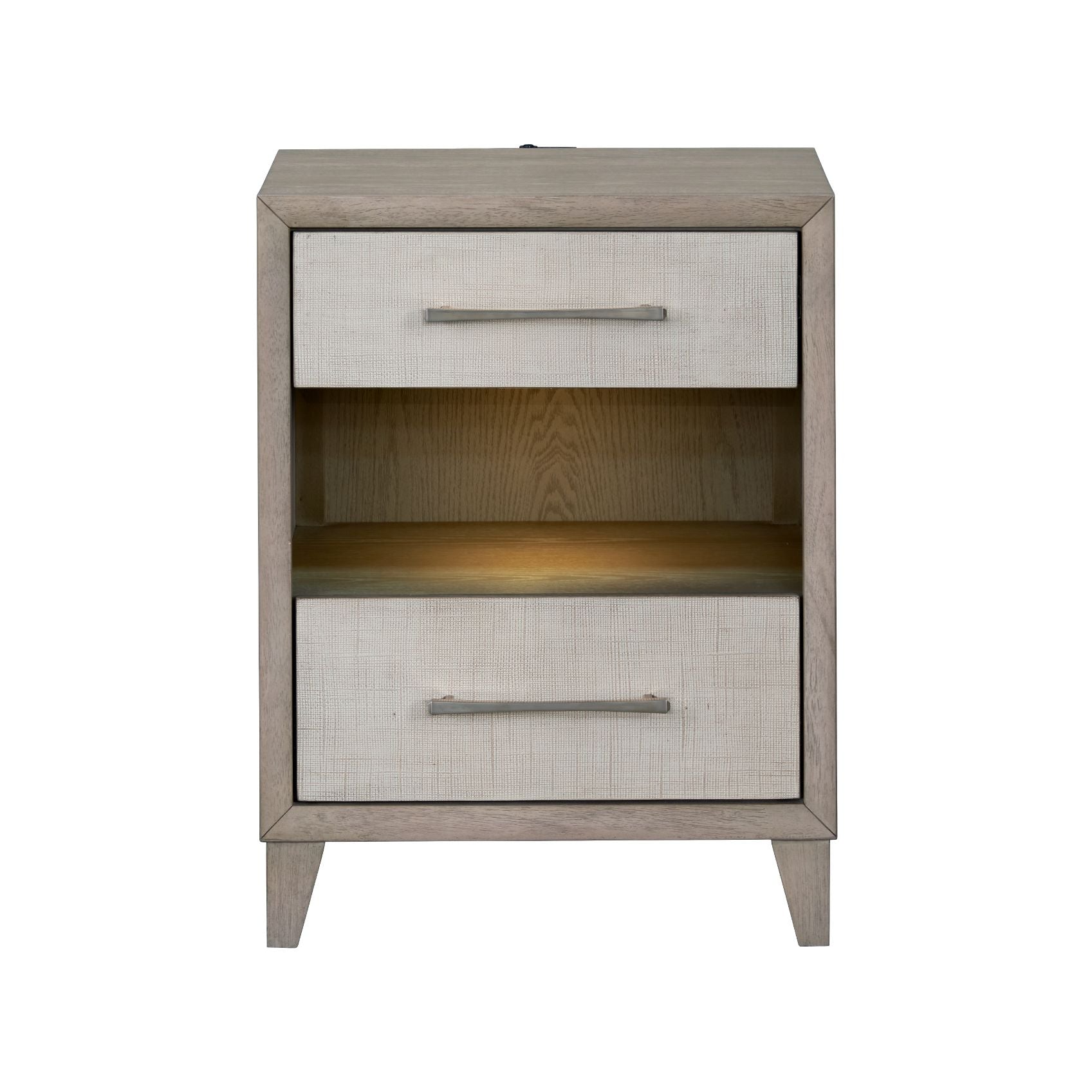 Cape Two Drawers Wood Nightstand LOOMLAN