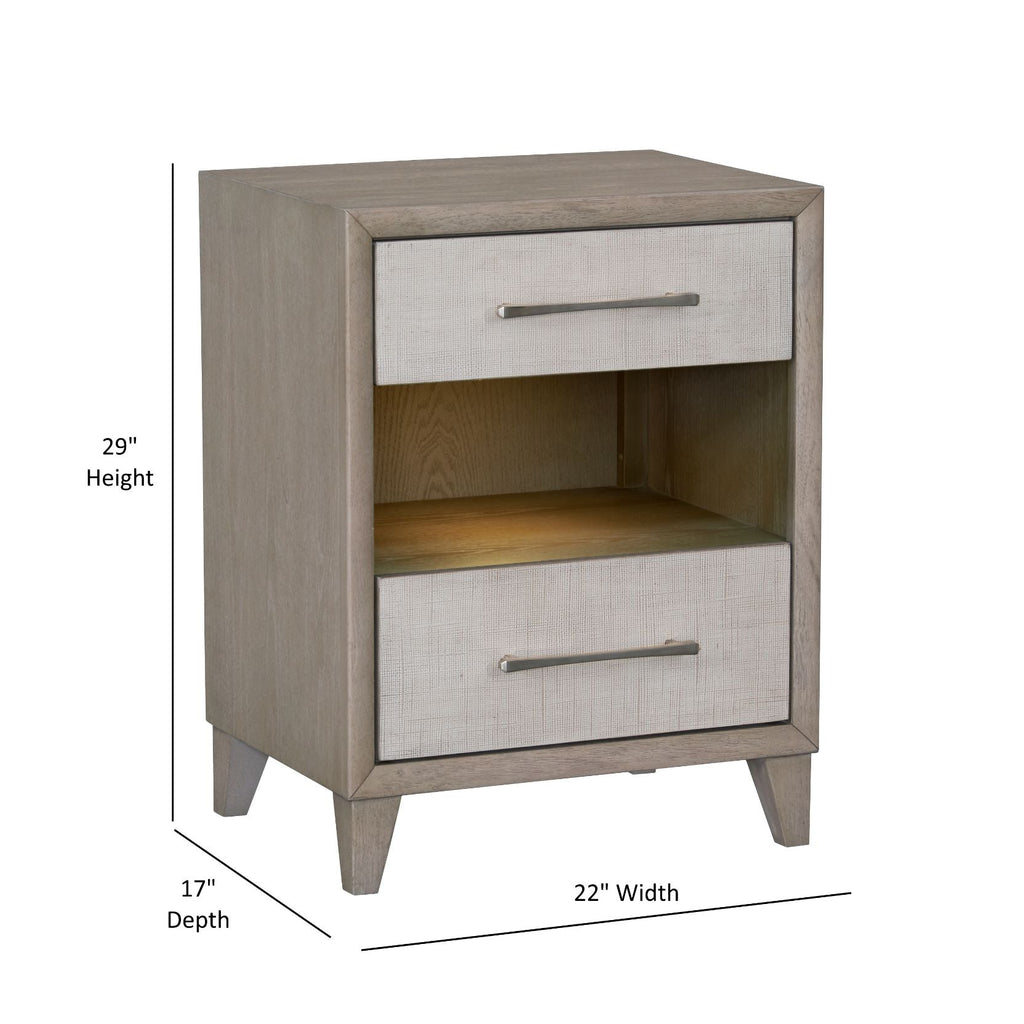 Cape Two Drawers Wood Nightstand LOOMLAN