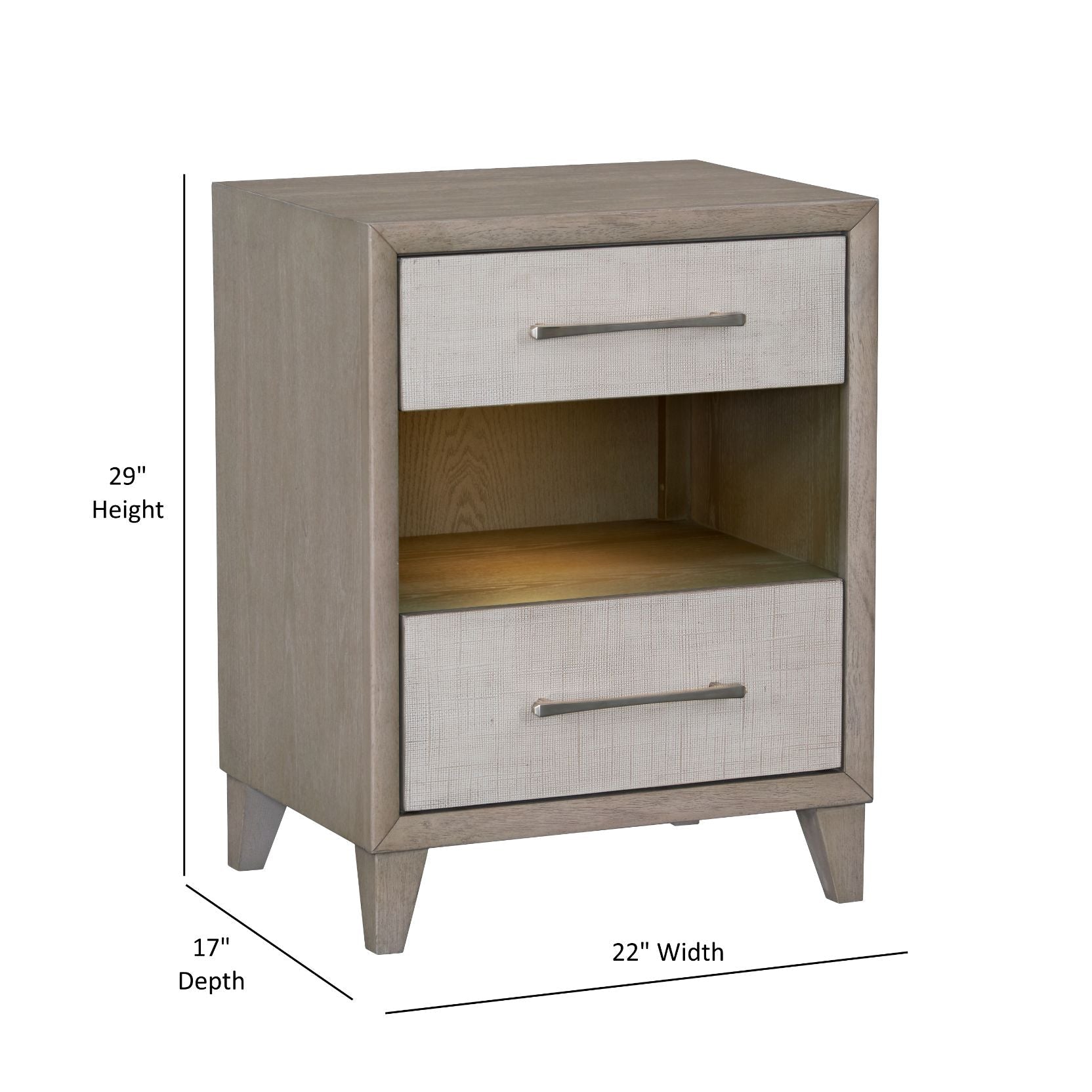 Cape Two Drawers Wood Nightstand LOOMLAN