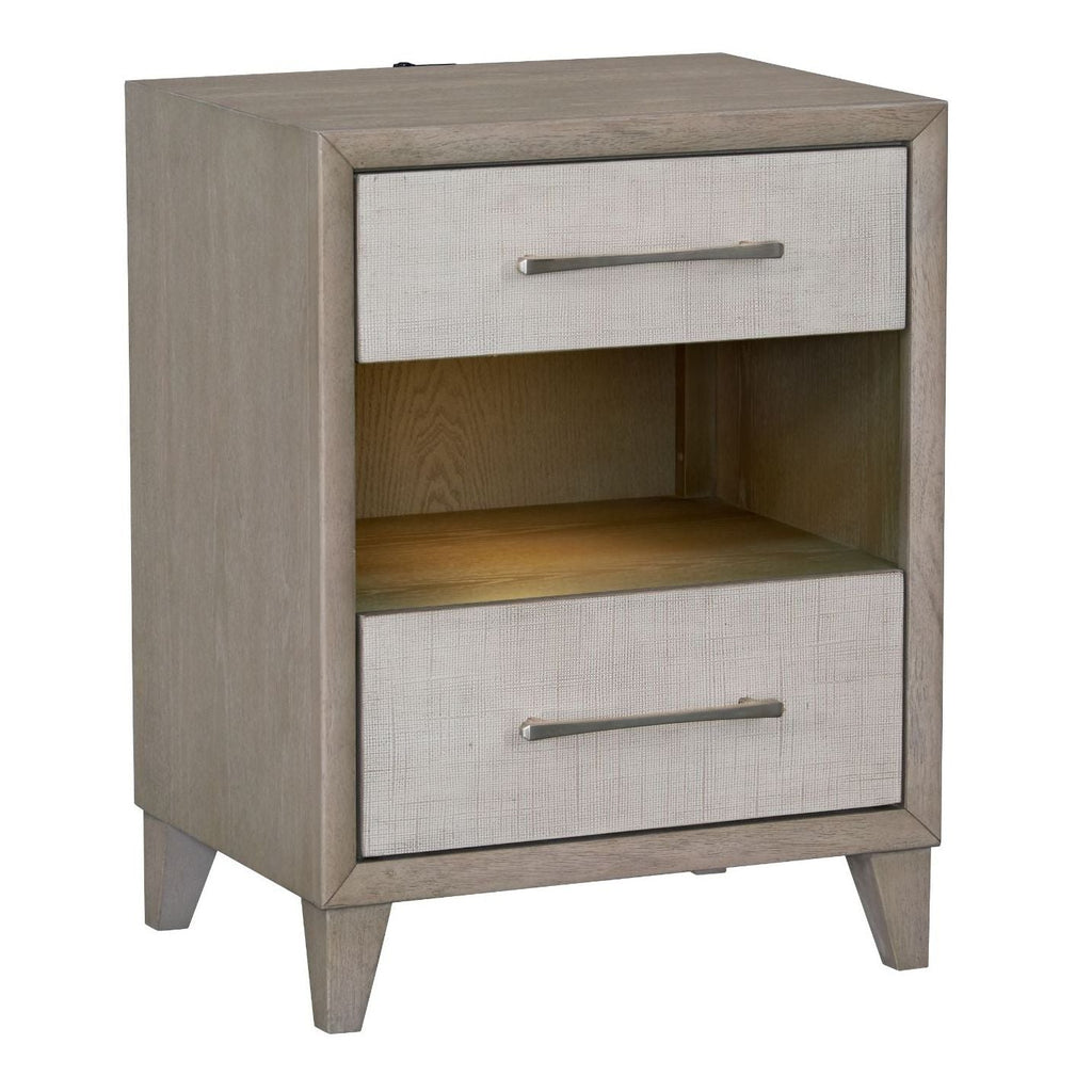 Cape Two Drawers Wood Nightstand LOOMLAN