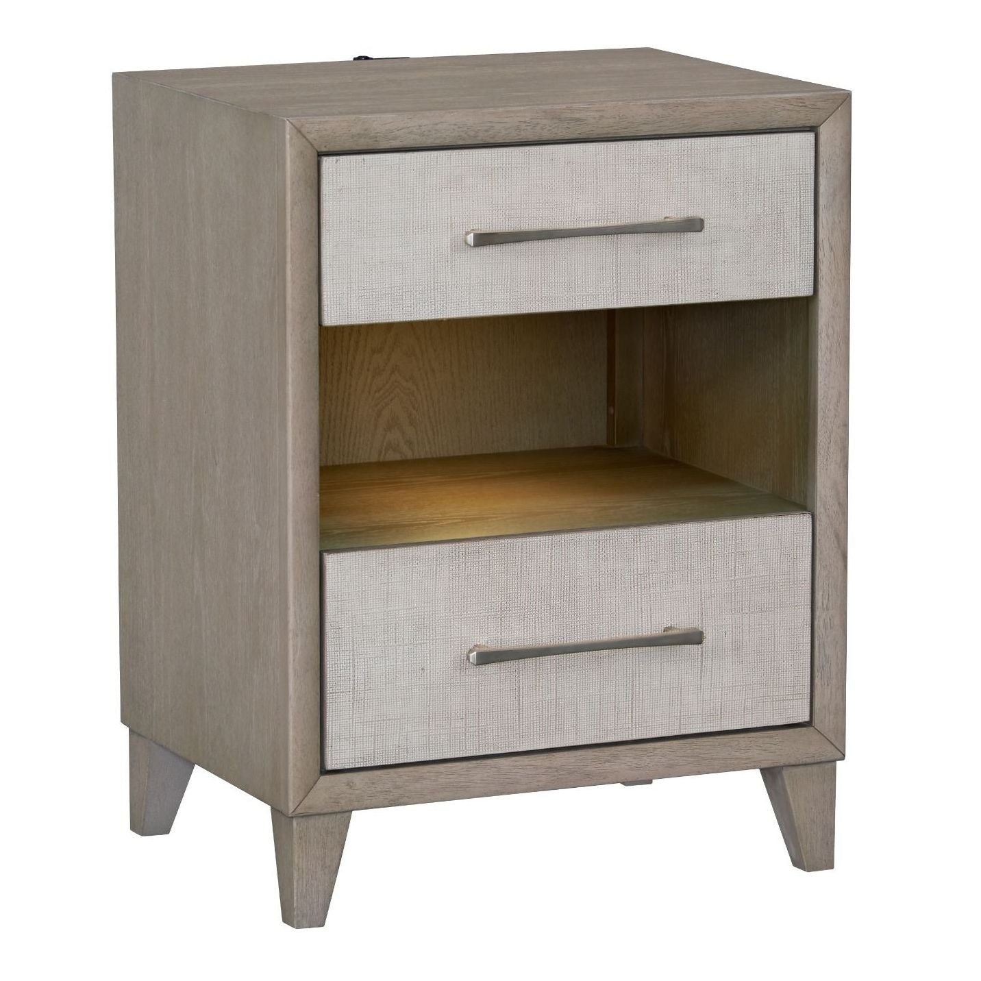Cape Two Drawers Wood Nightstand LOOMLAN