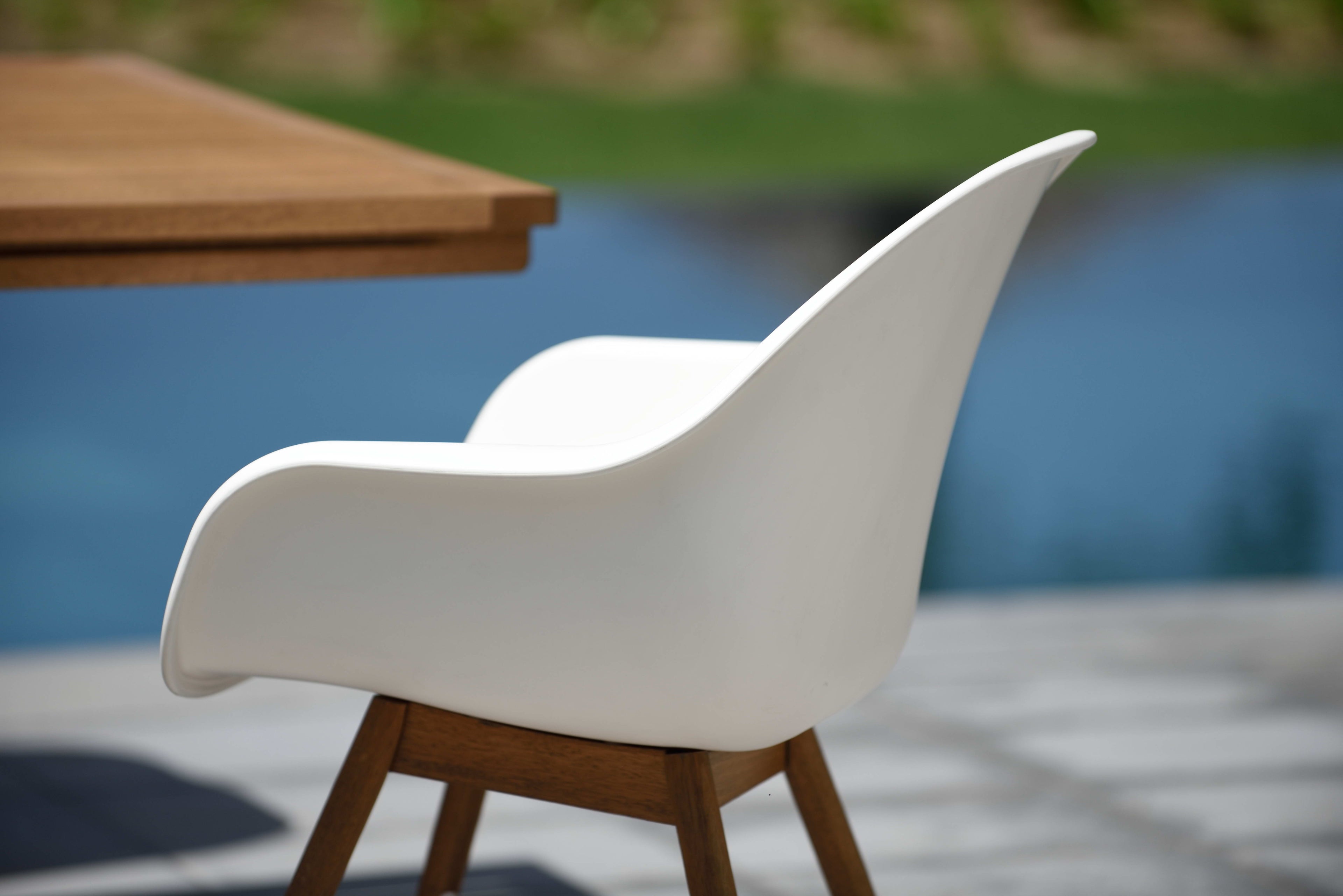 Chamonix Resin and FSC Wood Arm Chairs - 2pc LifestyleGarden US