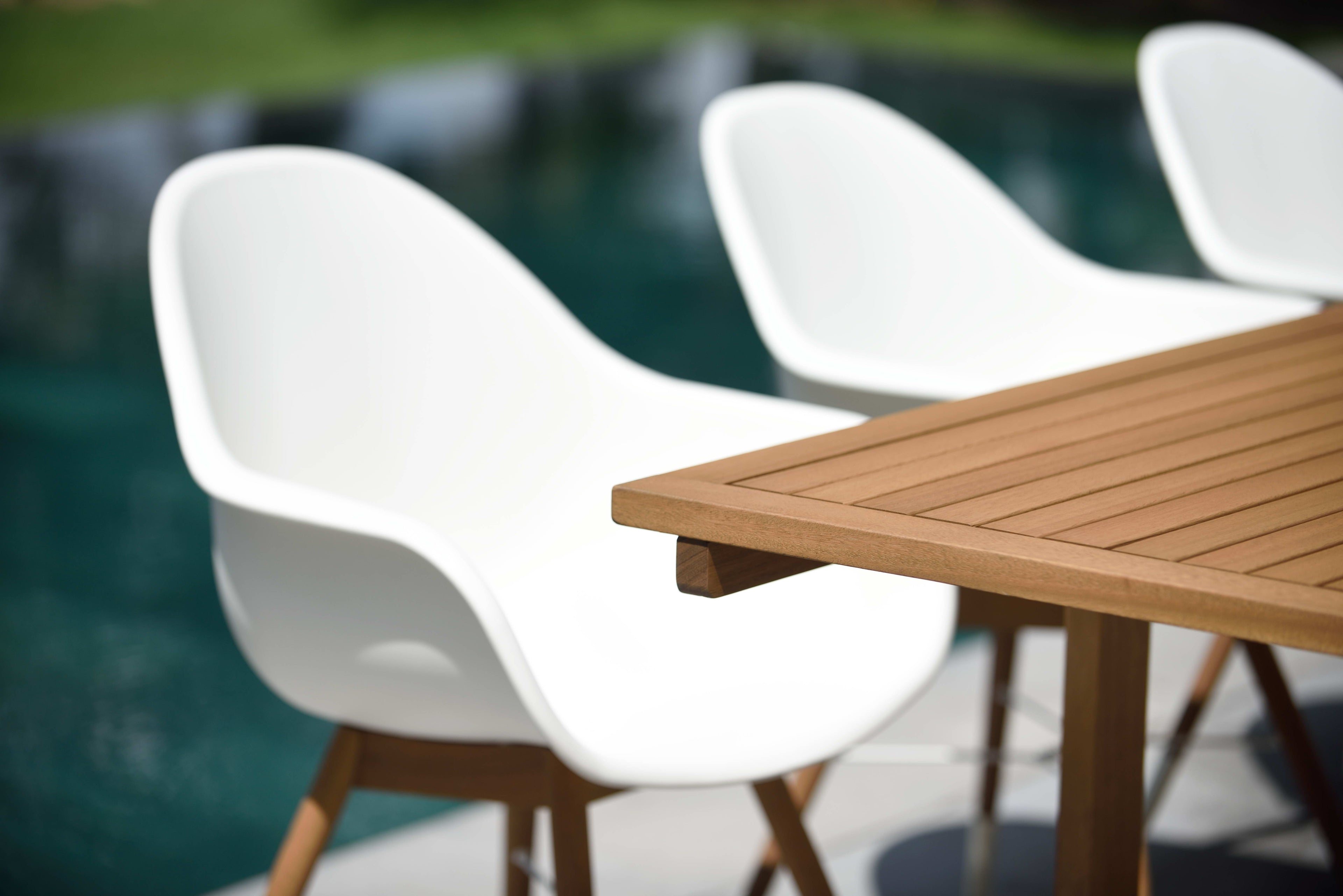 Chamonix Resin and FSC Wood Arm Chairs - 2pc LifestyleGarden US