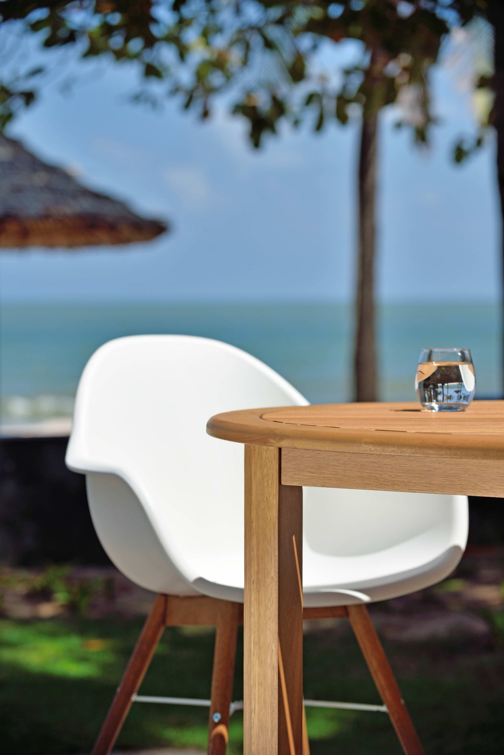 Chamonix Resin and FSC Wood Arm Chairs - 2pc LifestyleGarden US