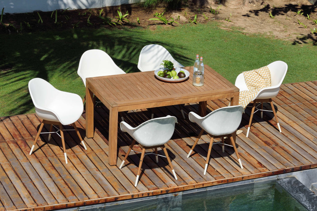 Chamonix Resin and FSC Wood Arm Chairs - 2pc LifestyleGarden US