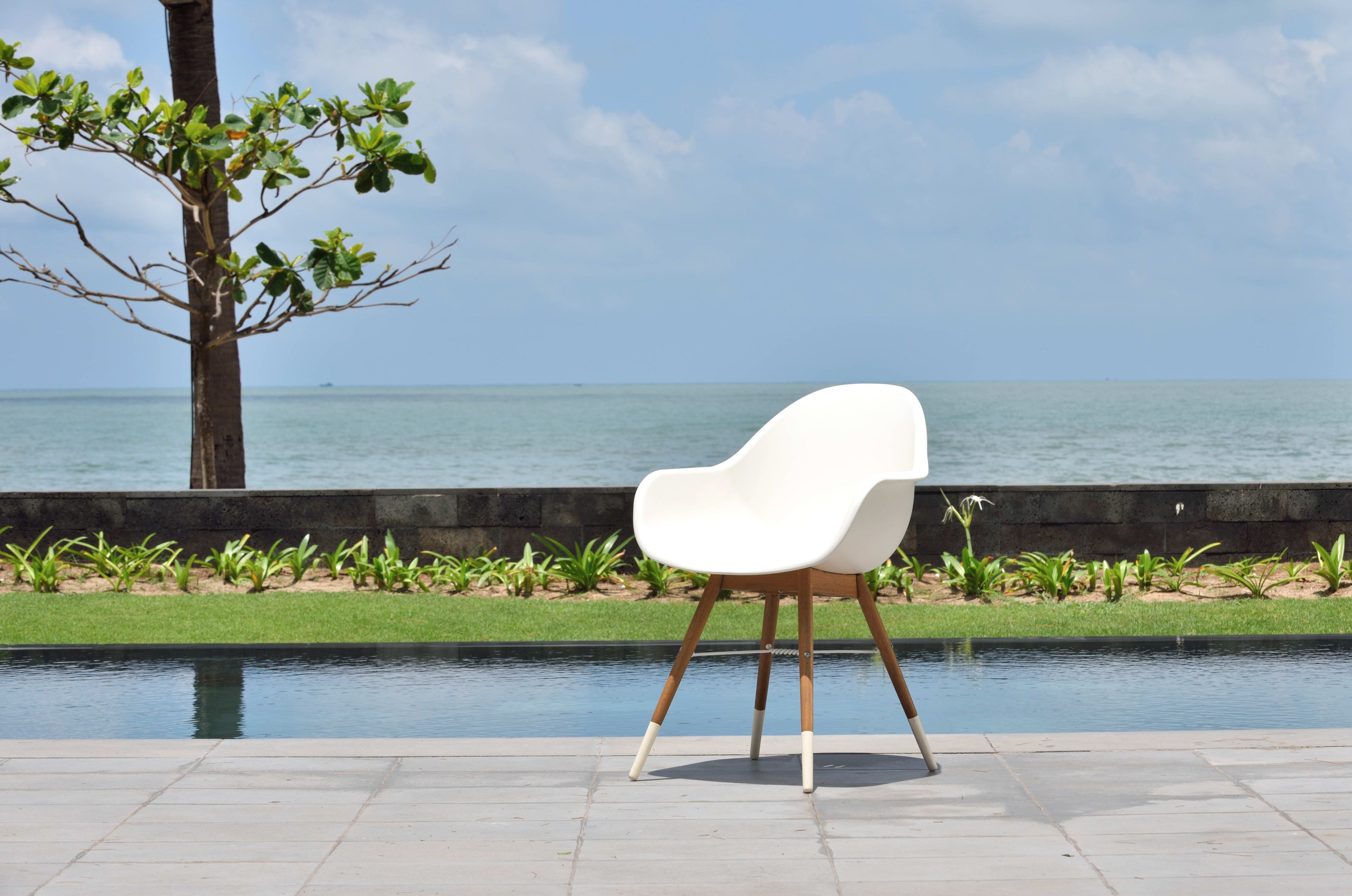 Chamonix Resin and FSC Wood Arm Chairs - 2pc LifestyleGarden US