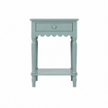 Wood Scalloped Side Table in Blue Shop Fête