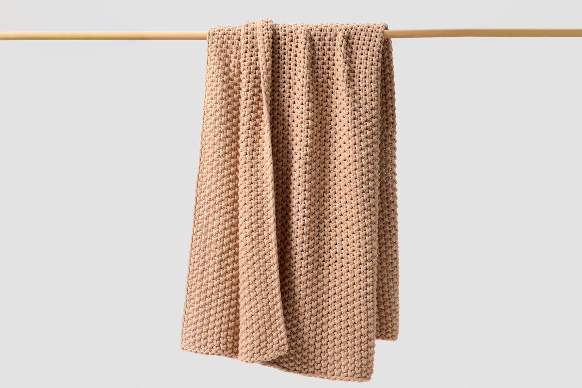 Cozy Knit Cotton Throw Blanket Moon Pod