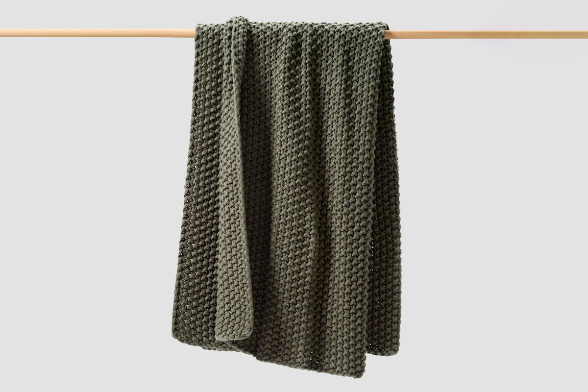 Cozy Knit Cotton Throw Blanket Moon Pod