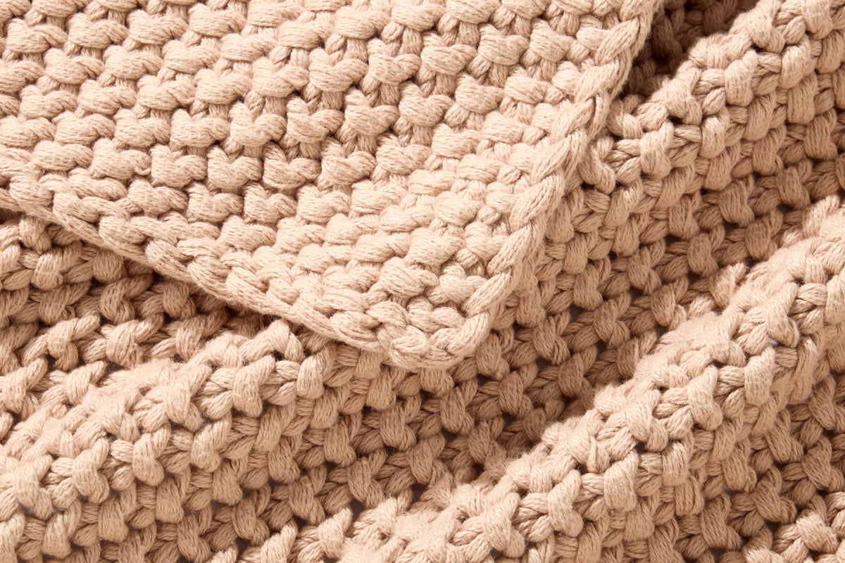 Cozy Knit Cotton Throw Blanket Moon Pod