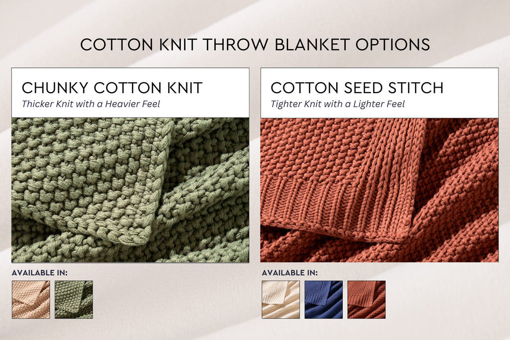 Cozy Knit Cotton Throw Blanket Moon Pod
