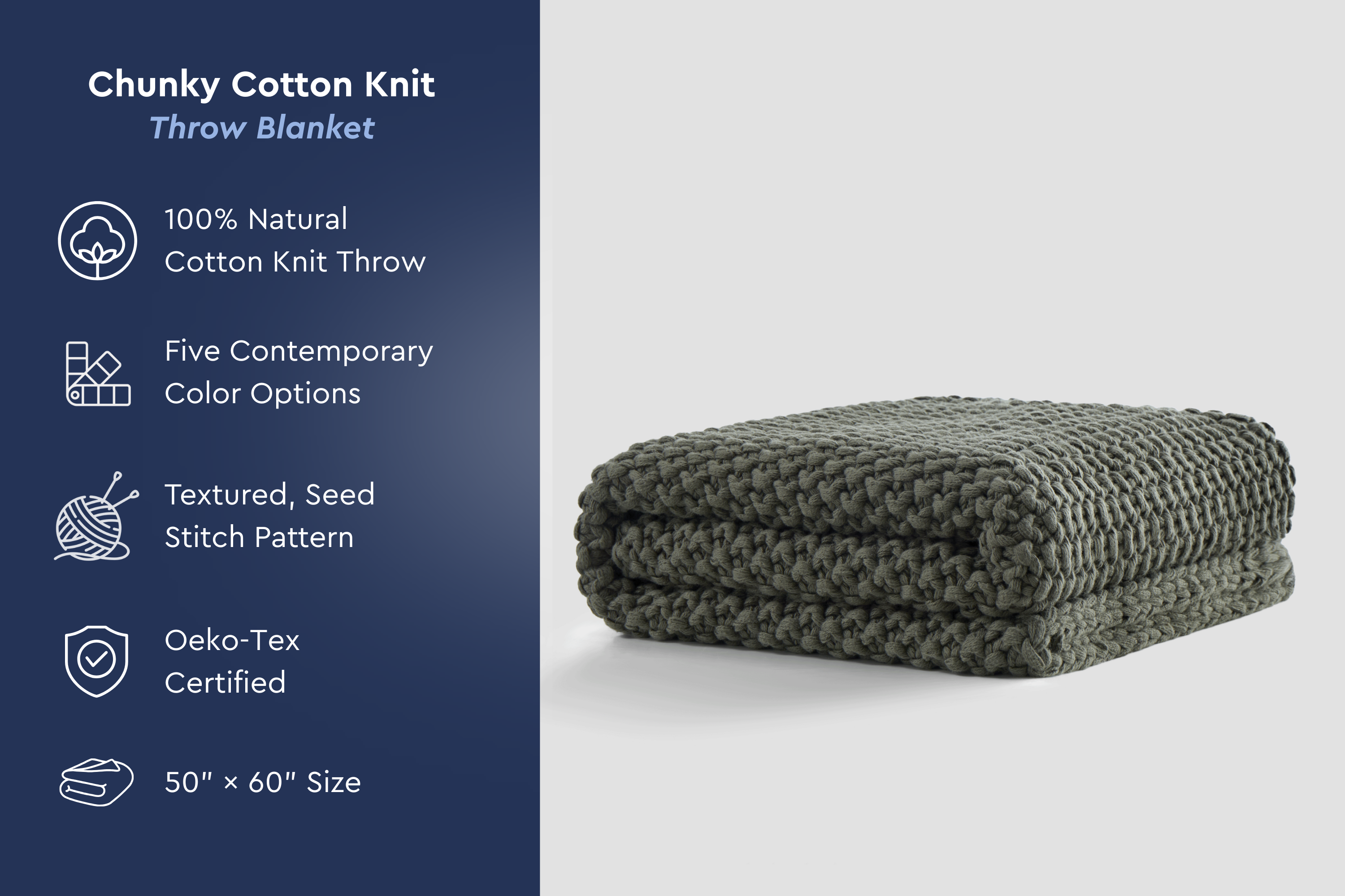 Seed Stitch Cotton Throw Blanket Galaxy Home