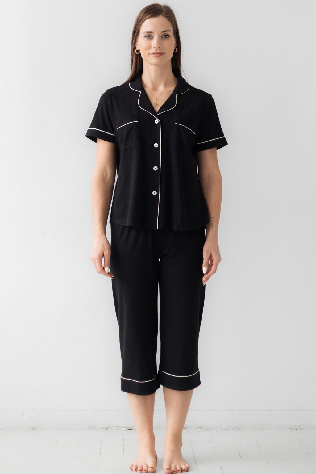 Classic Luxury Capri Pajamas in  Brushed Pima Cotton