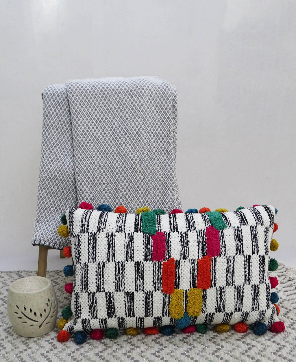 Handwoven 14"X 24" Throw Pillow for Decoration Vibhsa