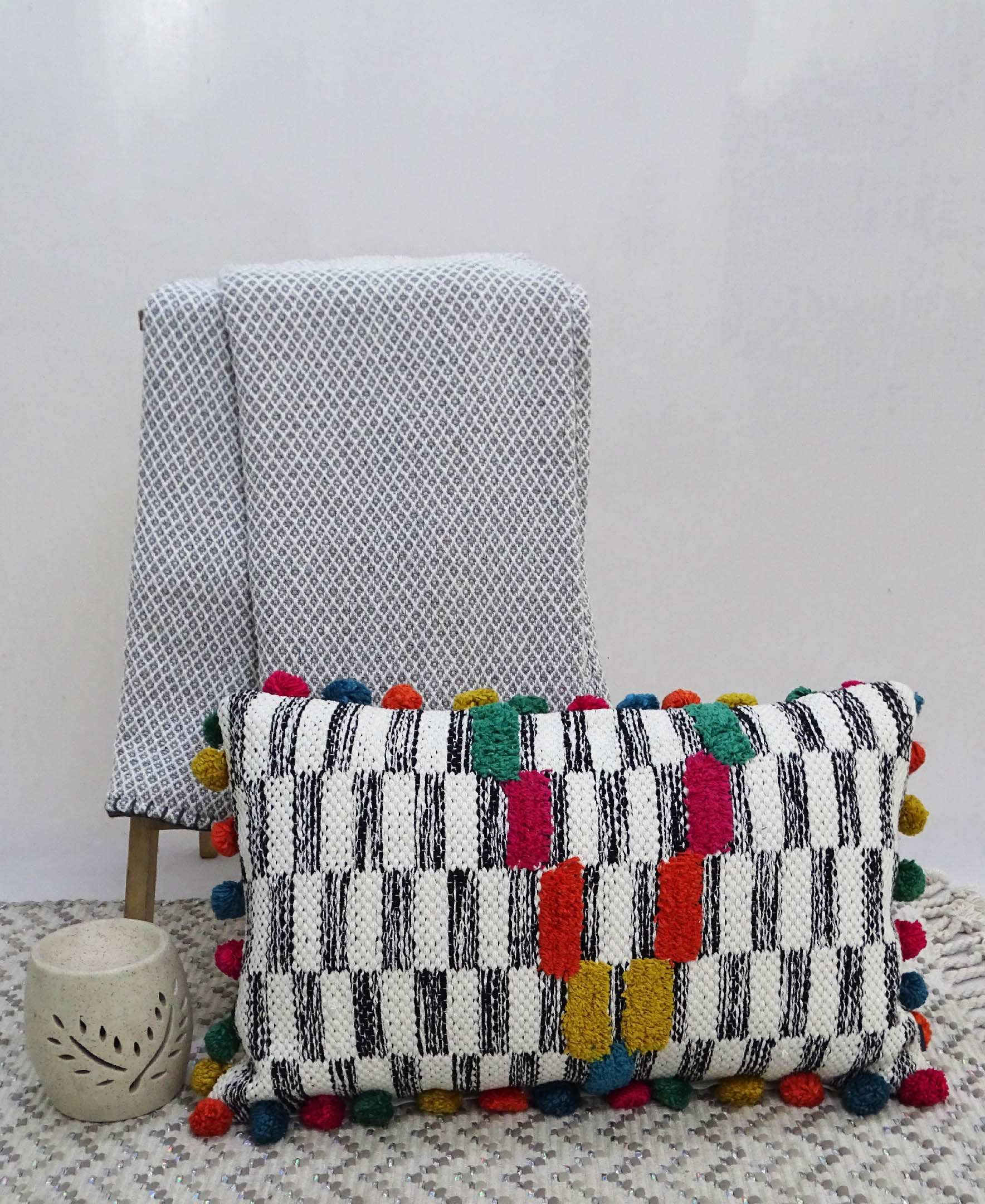 Handwoven 14"X 24" Throw Pillow for Decoration Vibhsa