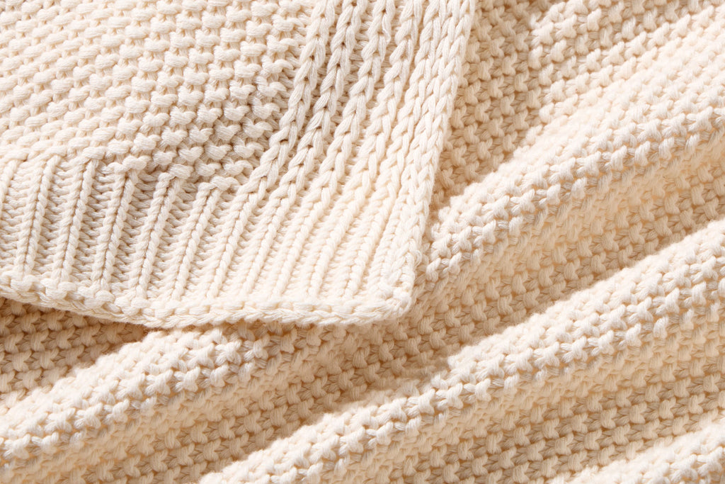 Cozy Knit Cotton Throw Blanket Moon Pod