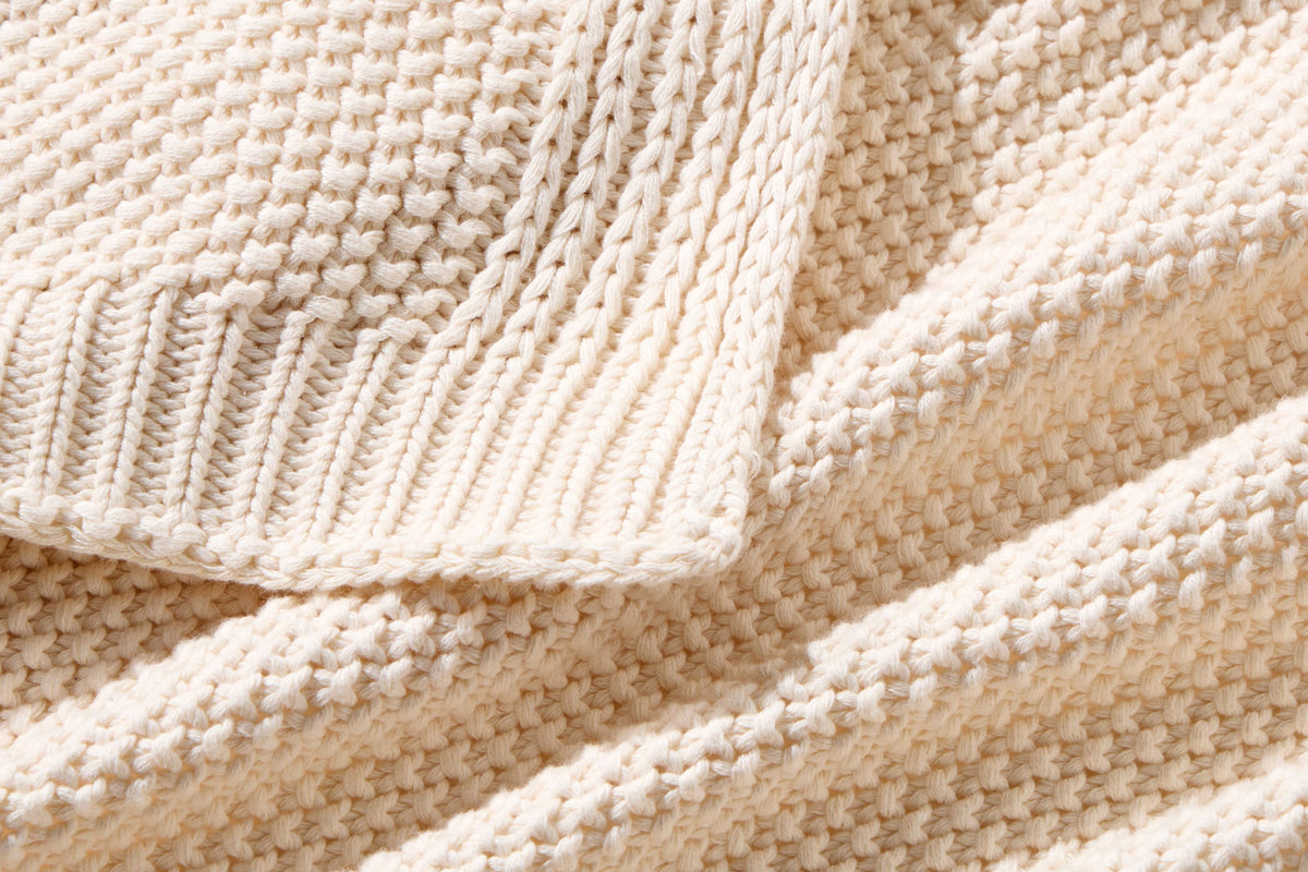 Cozy Knit Cotton Throw Blanket Moon Pod