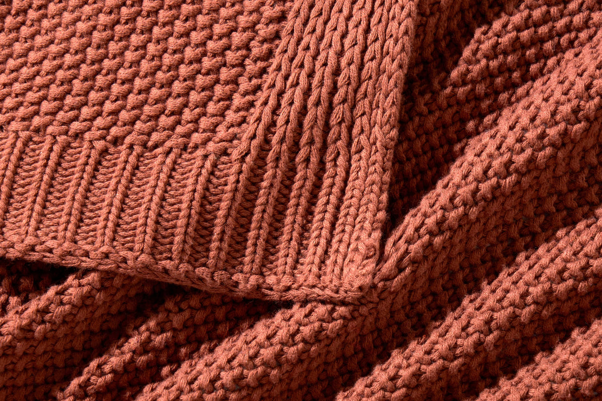 Cozy Knit Cotton Throw Blanket Moon Pod