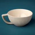 Crosshatch Stoneware Latte Mug Tea + Linen