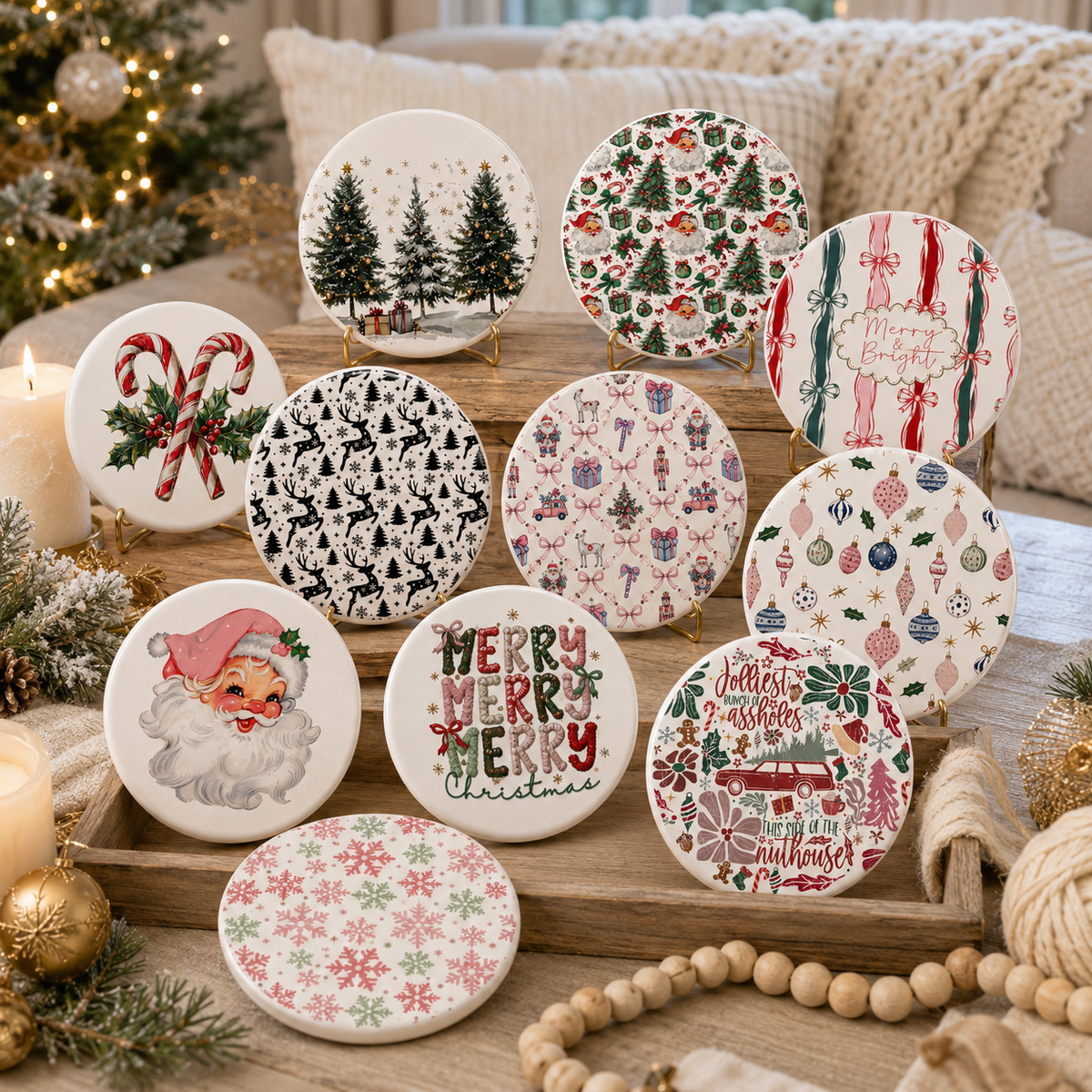 Christmas Coasters Gia Roma