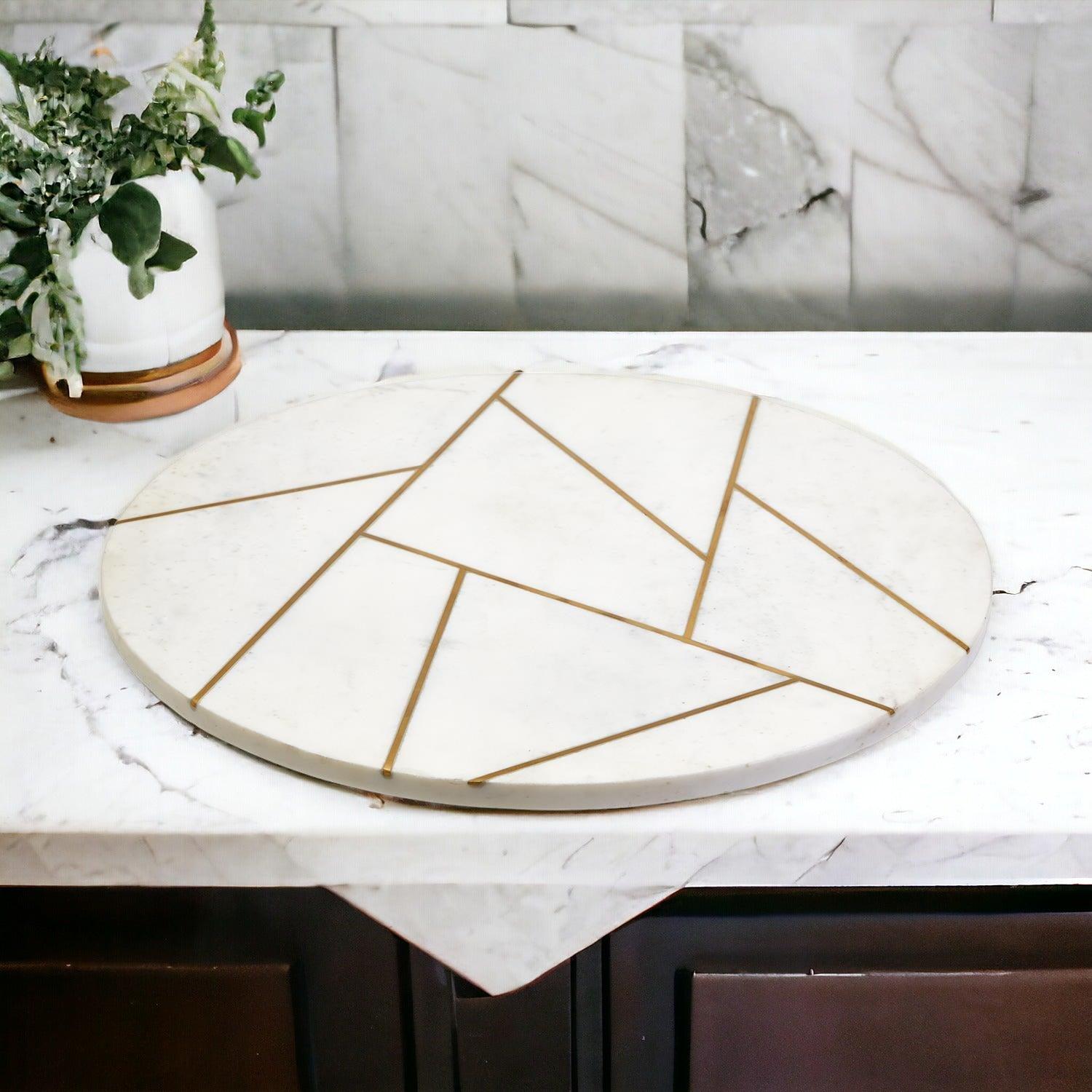 Marble & Gold Lazy Susan Gia Roma