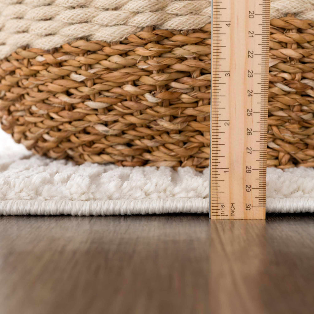 Riad Black Striped White Rug with Tassels Boutique Rugs