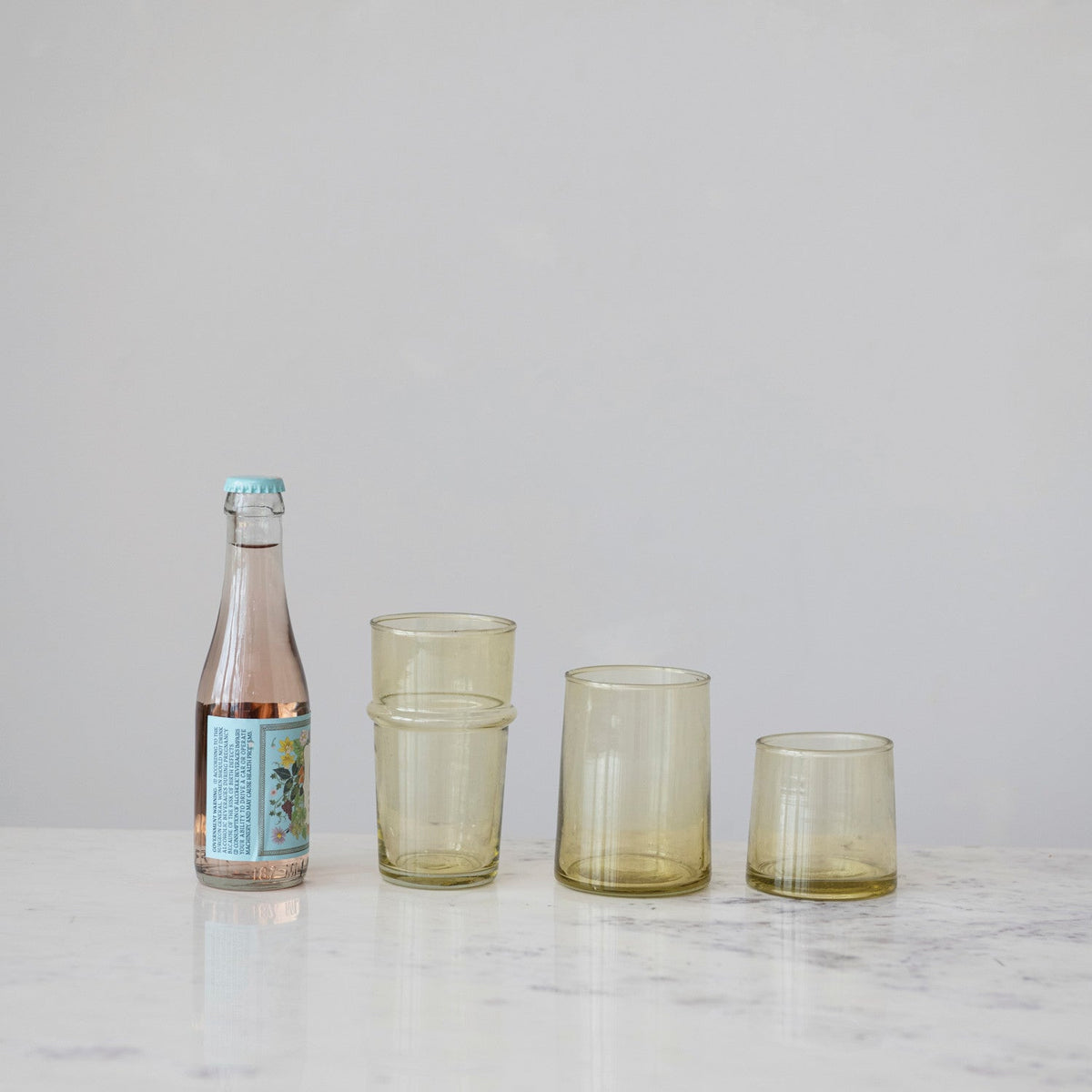 Hand-Blown Green Glass Tumbler | 6 oz Rust & Cinder