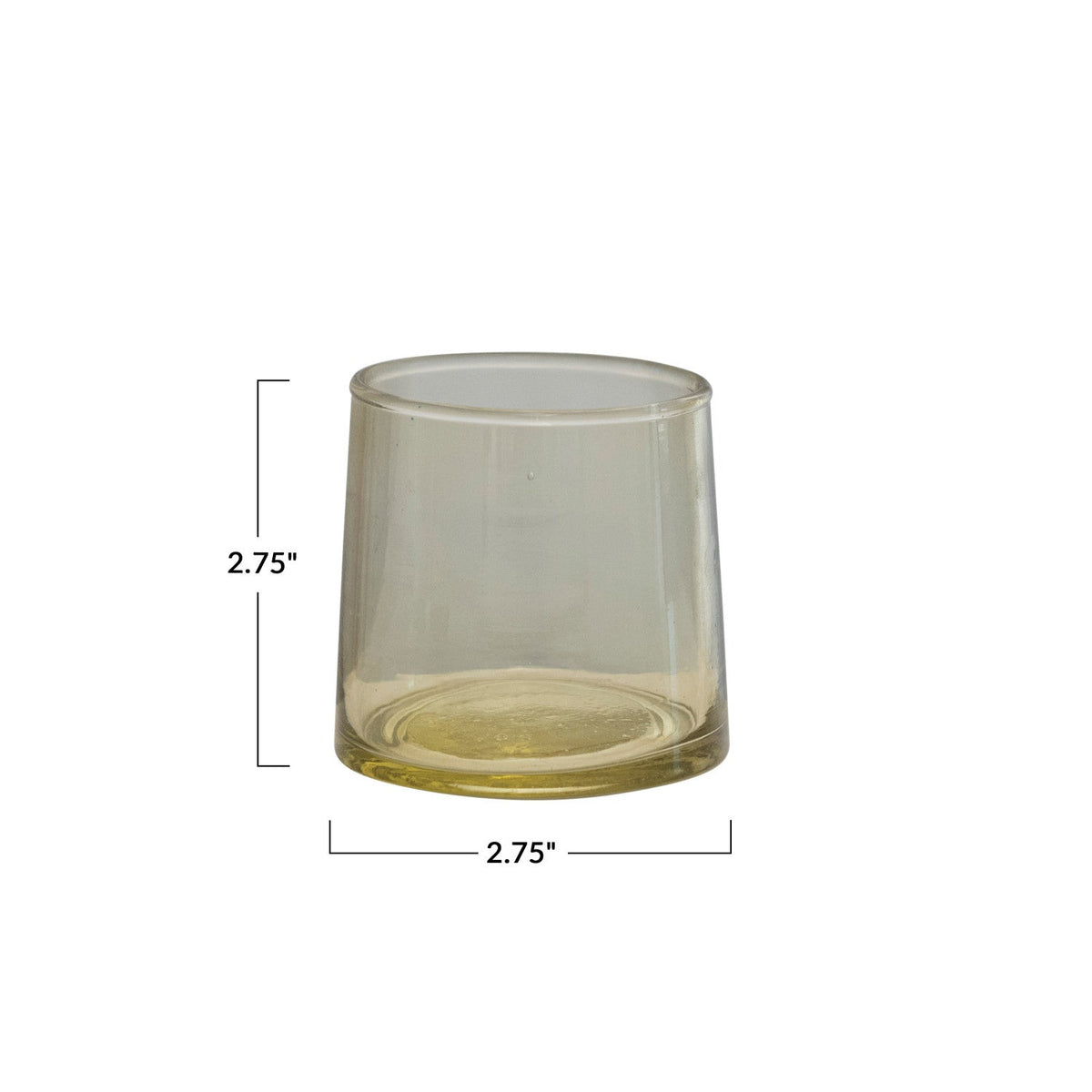 Hand-Blown Green Glass Tumbler | 6 oz Rust & Cinder