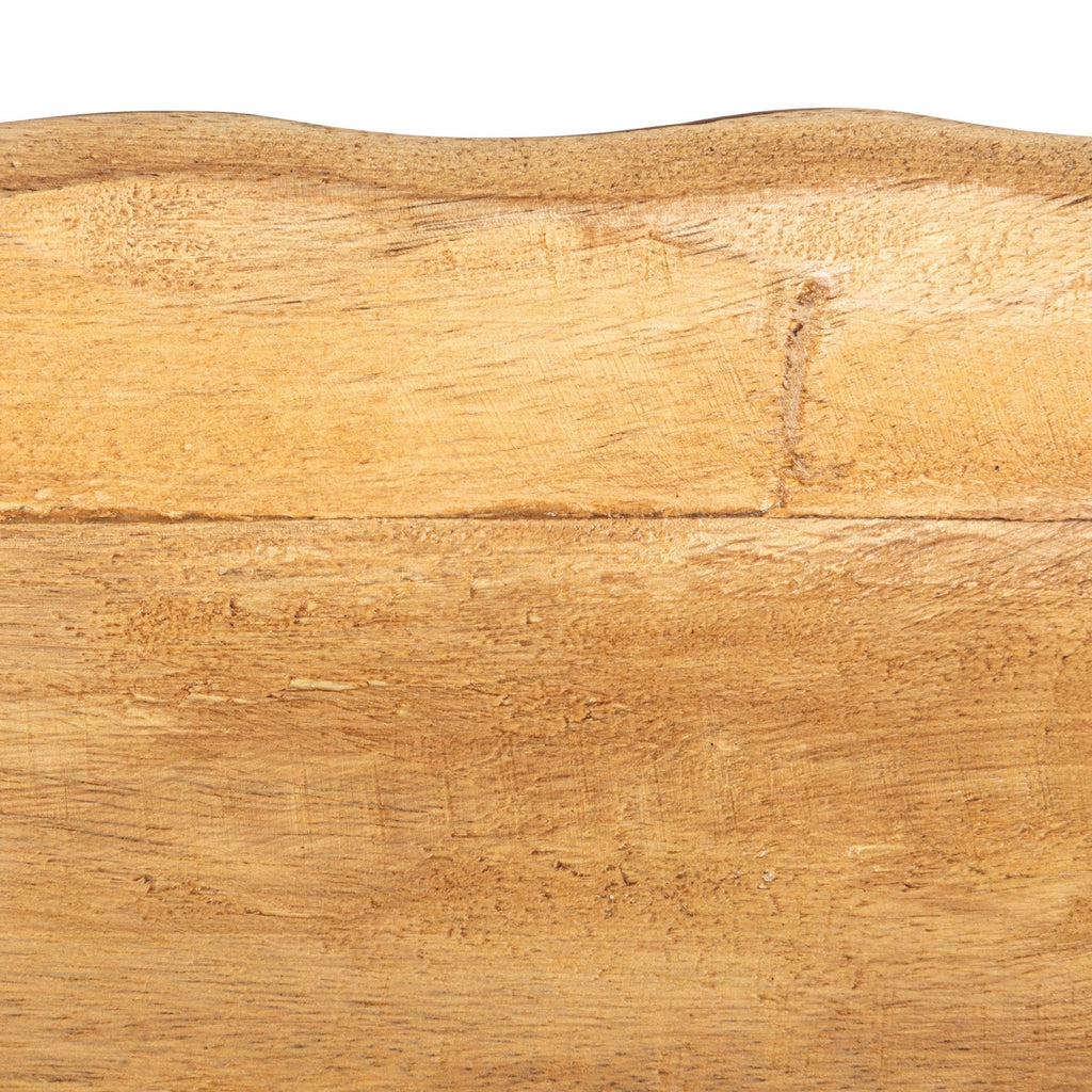 Mango Wood Scalloped Edge Tray Rust & Cinder