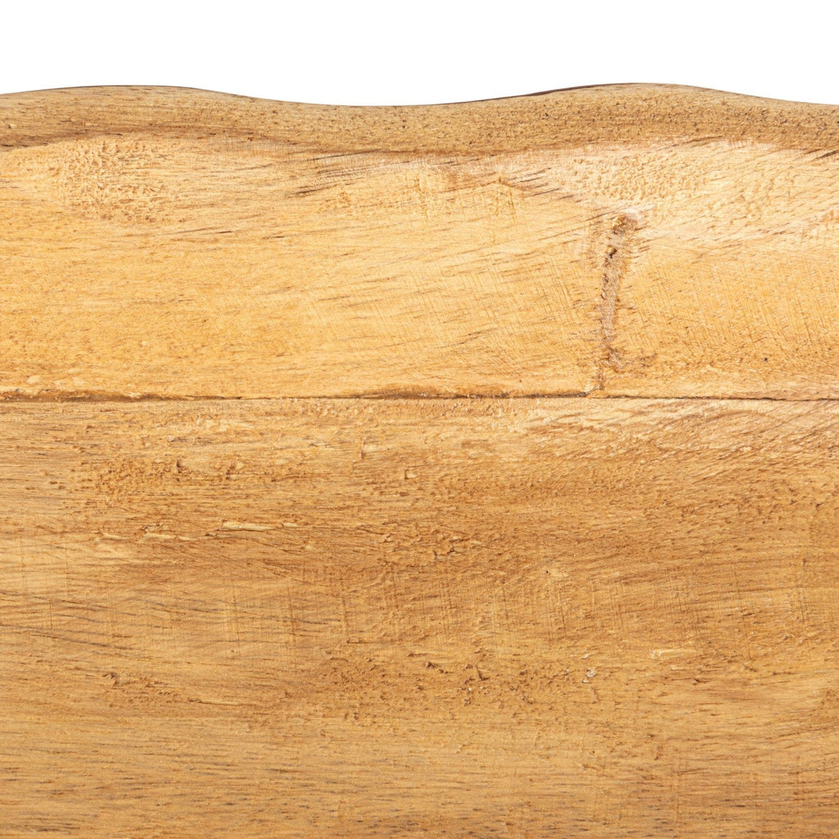 Mango Wood Scalloped Edge Tray Rust & Cinder