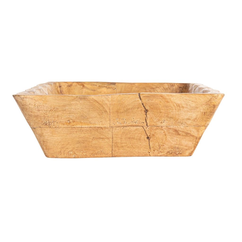 Mango Wood Scalloped Edge Tray Rust & Cinder