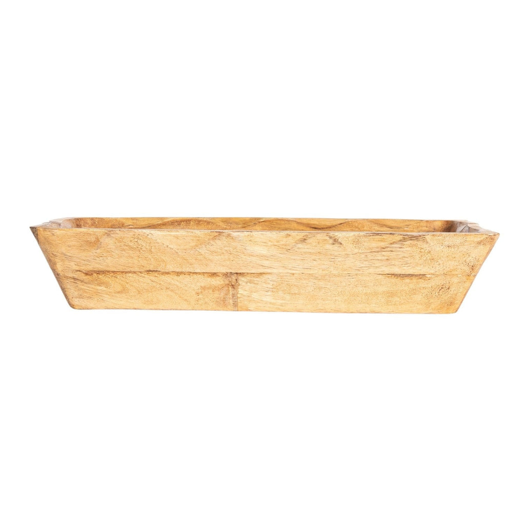 Mango Wood Scalloped Edge Tray Rust & Cinder