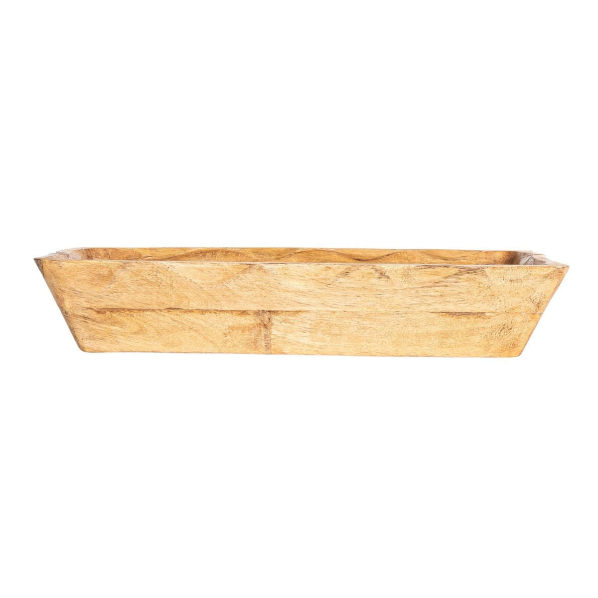 Mango Wood Scalloped Edge Tray Rust & Cinder