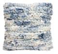 Throw Pillow Cover Blue & White Furry Stripes 22 X 22 Vibhsa