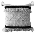 Throw Pillow Cover Black & Beige Stripes 20" X 20" with Insert Vibhsa