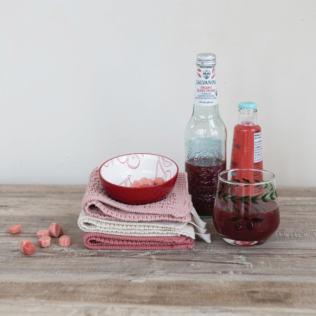 Hand-Painted Cherry Drinking Glass Rust & Cinder