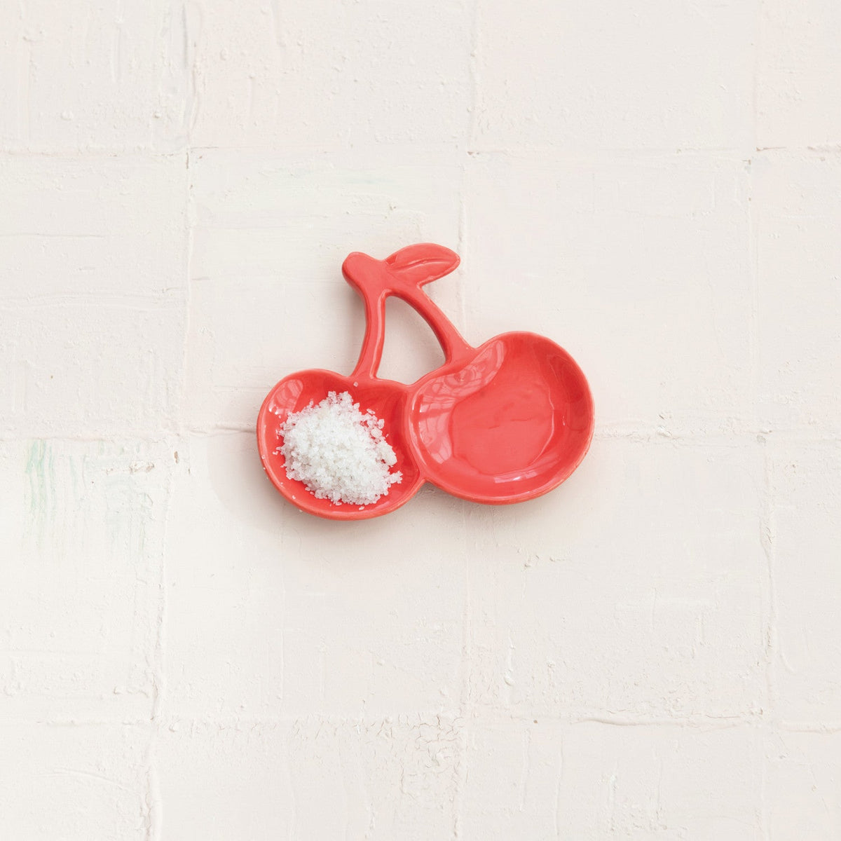 Cherry Shaped Red Ceramic Dish Rust & Cinder