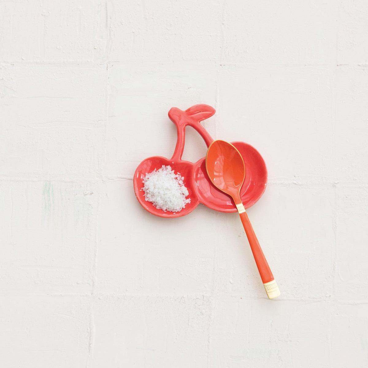 Cherry Shaped Red Ceramic Dish Rust & Cinder